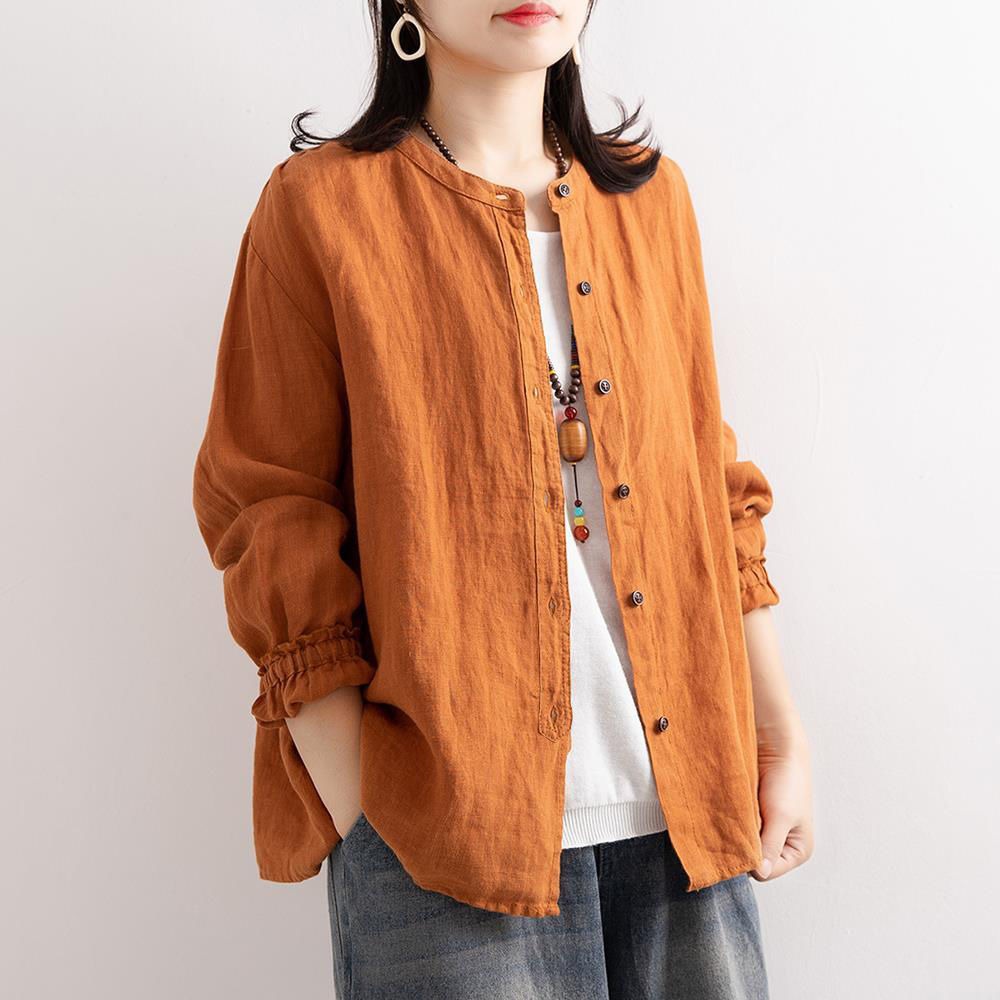 Long Sleeve Button Up Blouse for Women - Viola