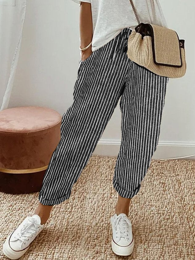 Women's Summer Linen Pants | with Drawstring