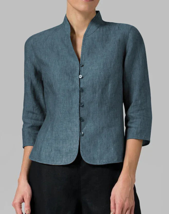 Women's Stand Collar Transitional Jacket | 3/4 Sleeves