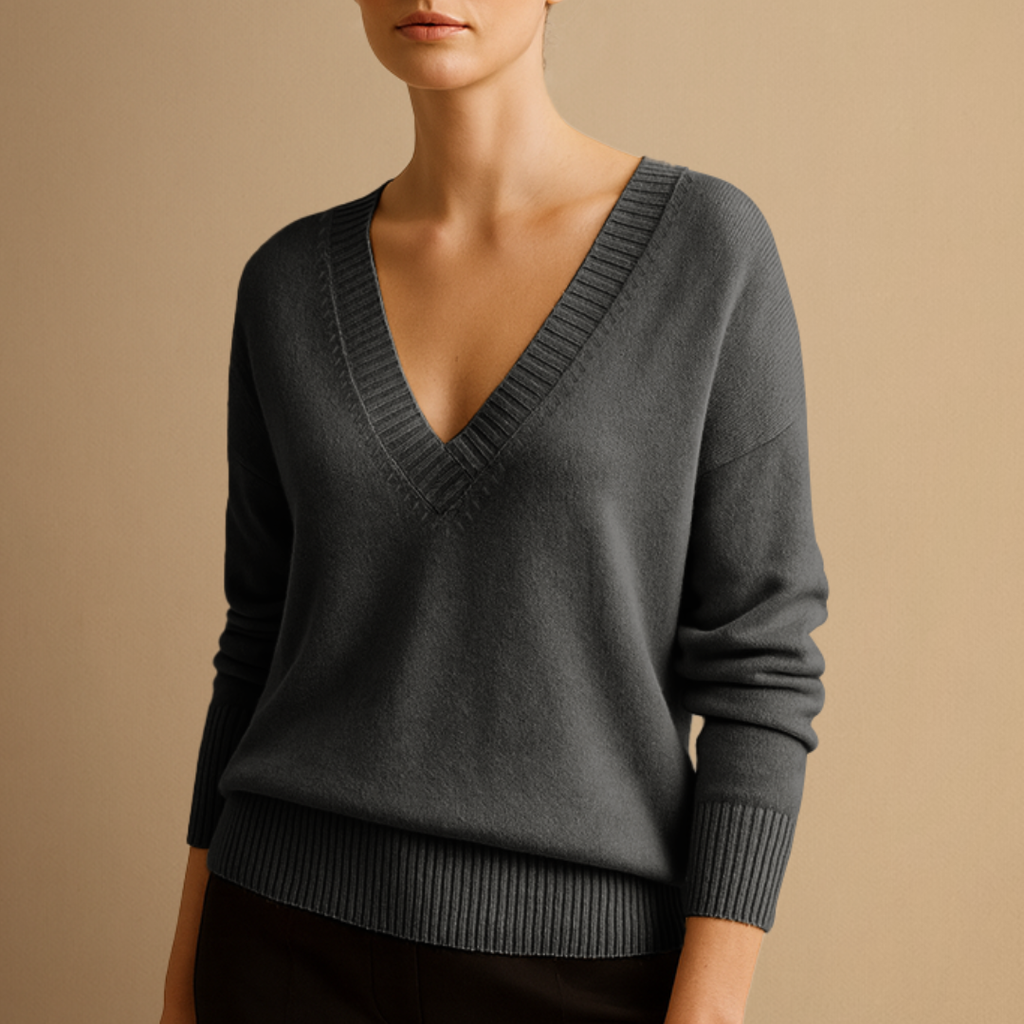 Women's V-Neck Jumper | Loose