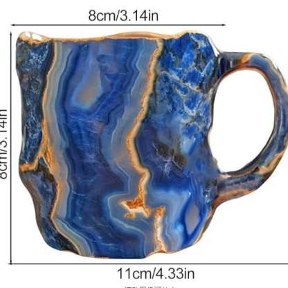 Handmade Mineral Crystal Coffee Mugs | Insulating & Microwave Safe | 350–450 ml