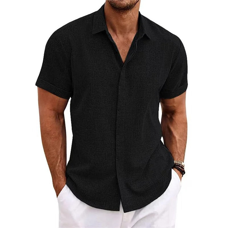 Men's Short Sleeve Beach Polo Shirt | Button