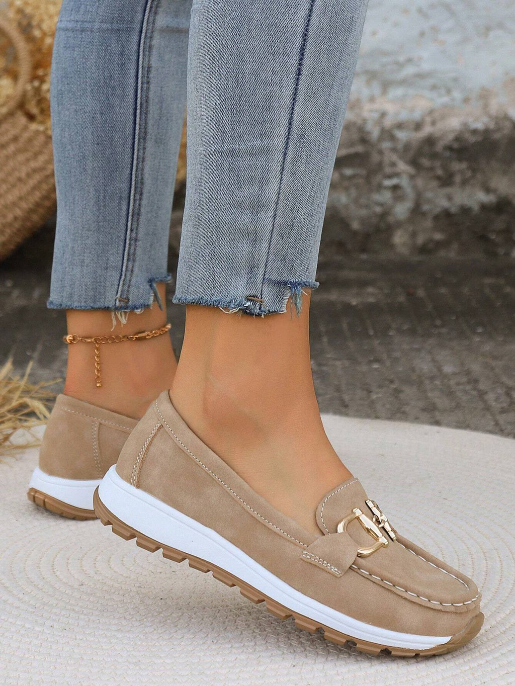 Women's Flat Buckle Loafers | Retro