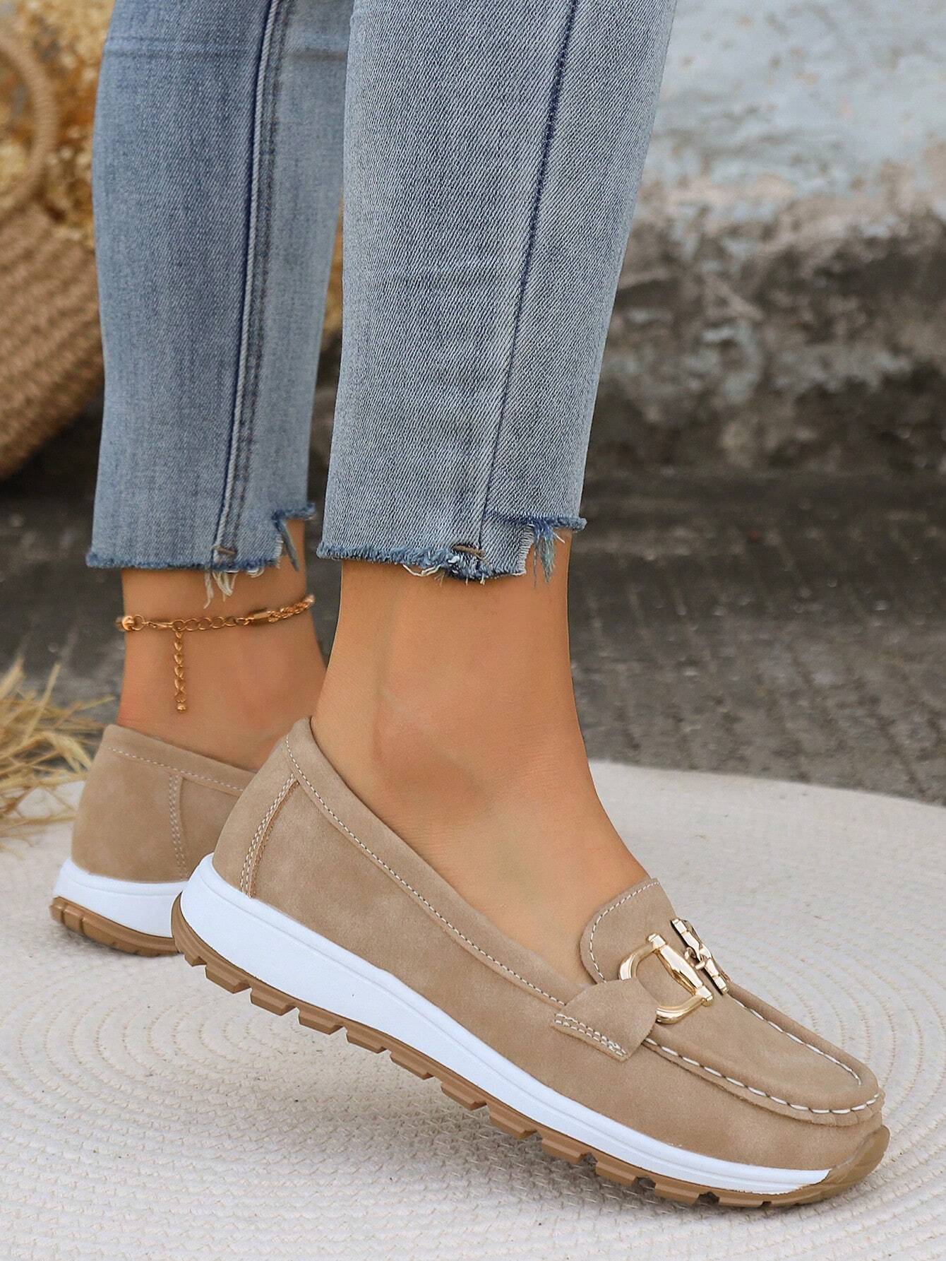 Women's Flat Buckle Loafers | Retro