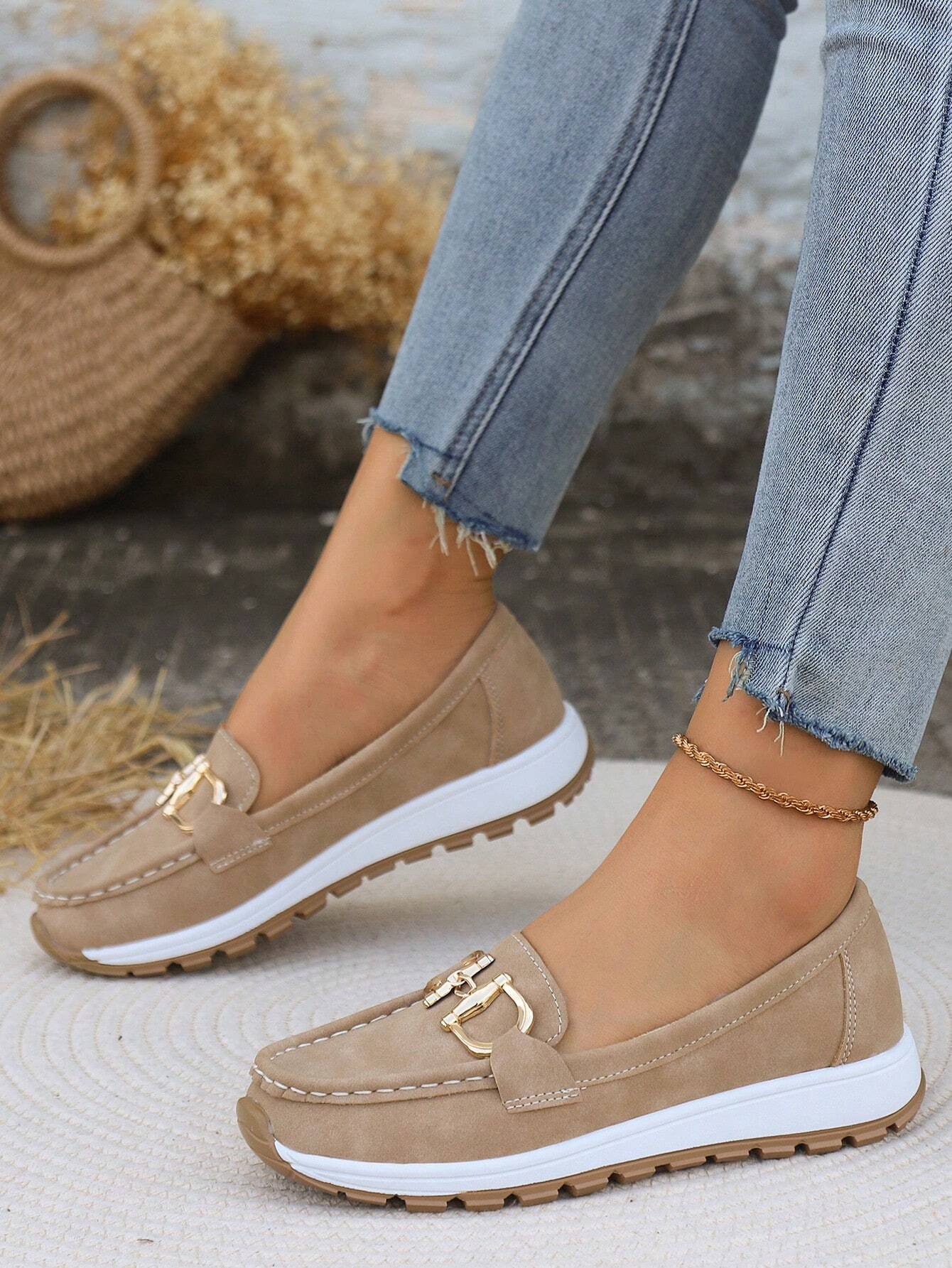 Women's Flat Buckle Loafers | Retro