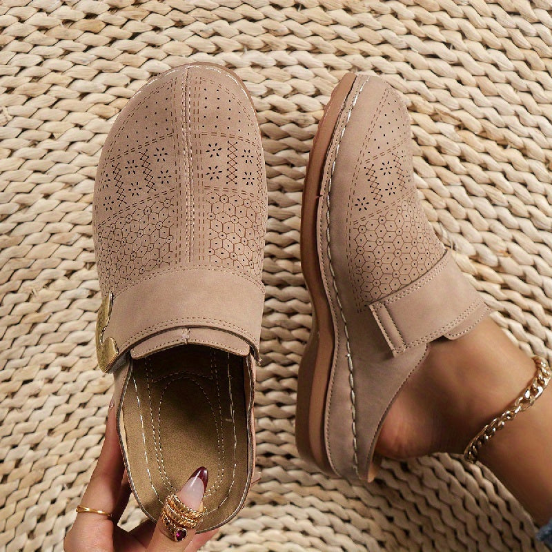 Women's Wedge Slippers | Metal Buckle