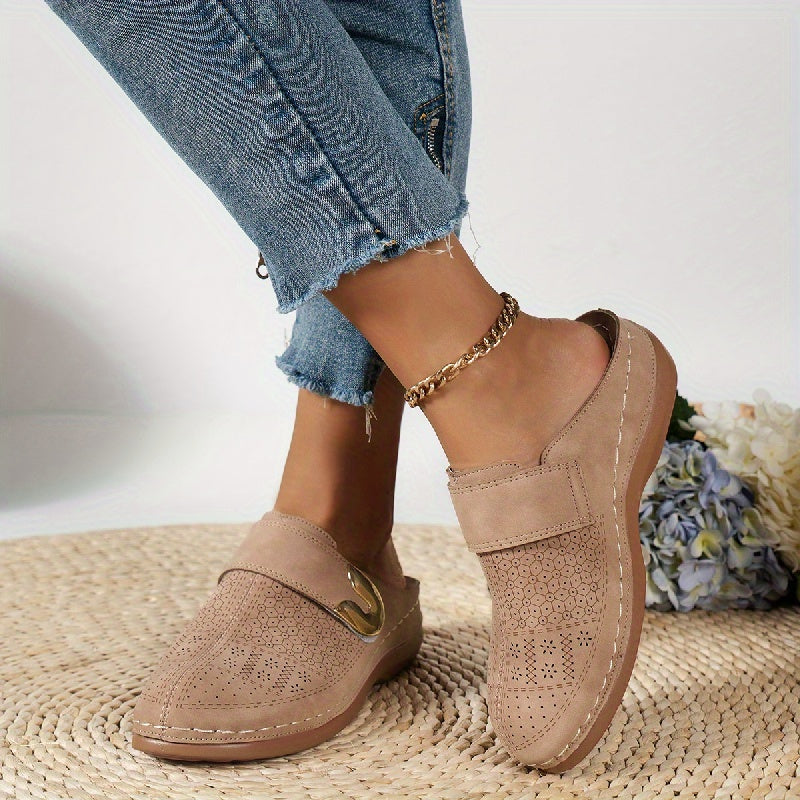 Women's Wedge Slippers | Metal Buckle