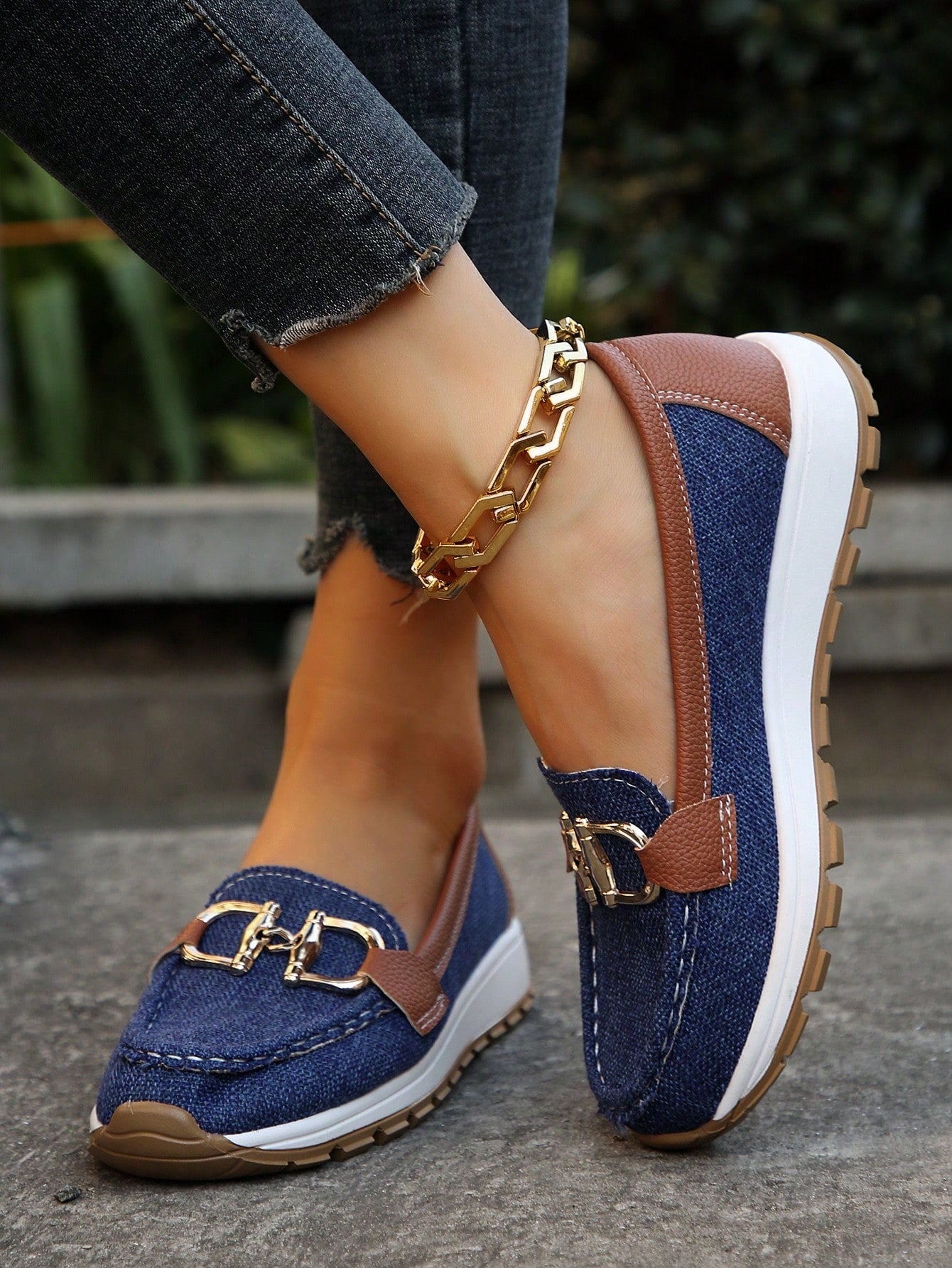 Women's Flat Buckle Loafers | Retro