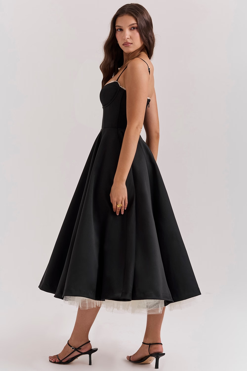 Women's Heart-Shaped Neckline Evening Dress | Midi