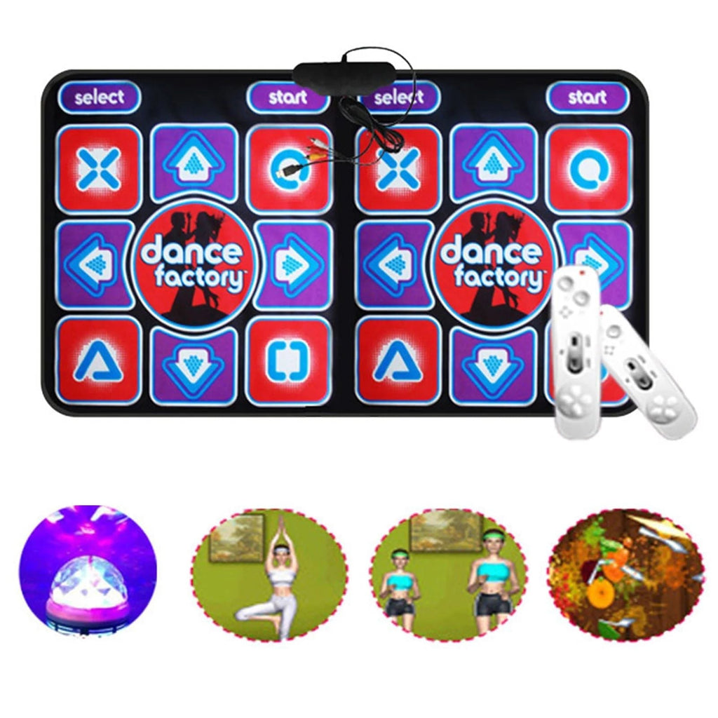 Dual Dance Mat with Remote Control - Non-Slip Music Game Mat for Family Use, Compatible with PC and TV