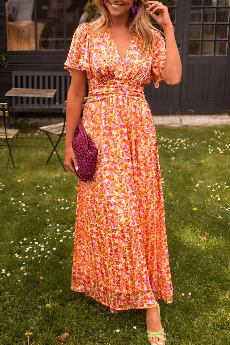 Women's Floral Pattern Summer Dress | Maxi