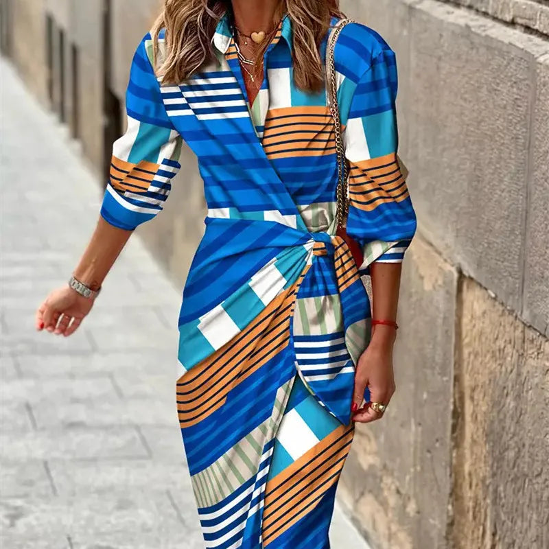 Women's Printed Wrap Dress | Long