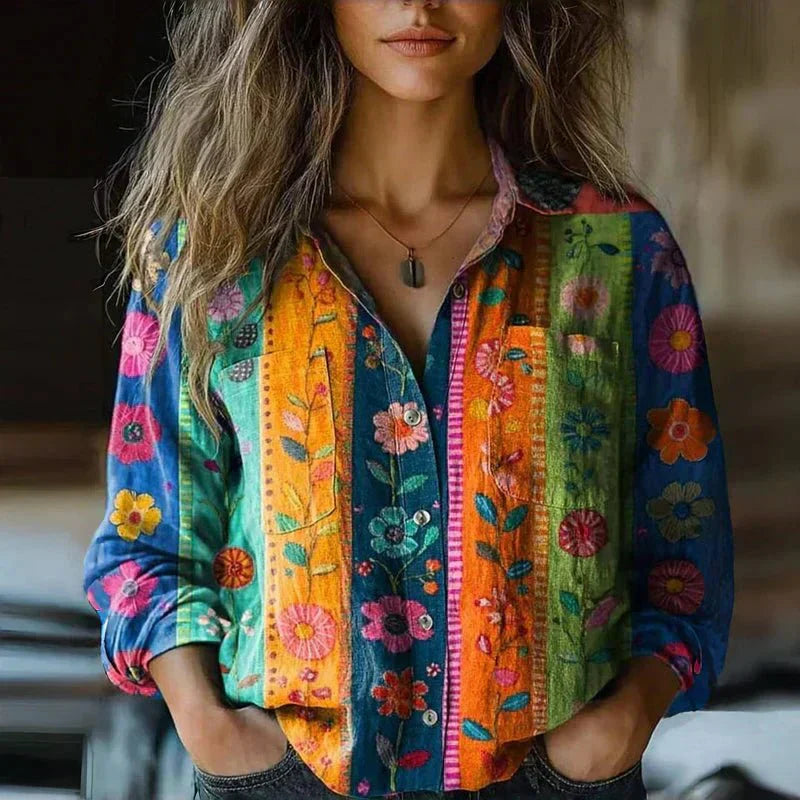 Women's Button Down Blouse | Floral