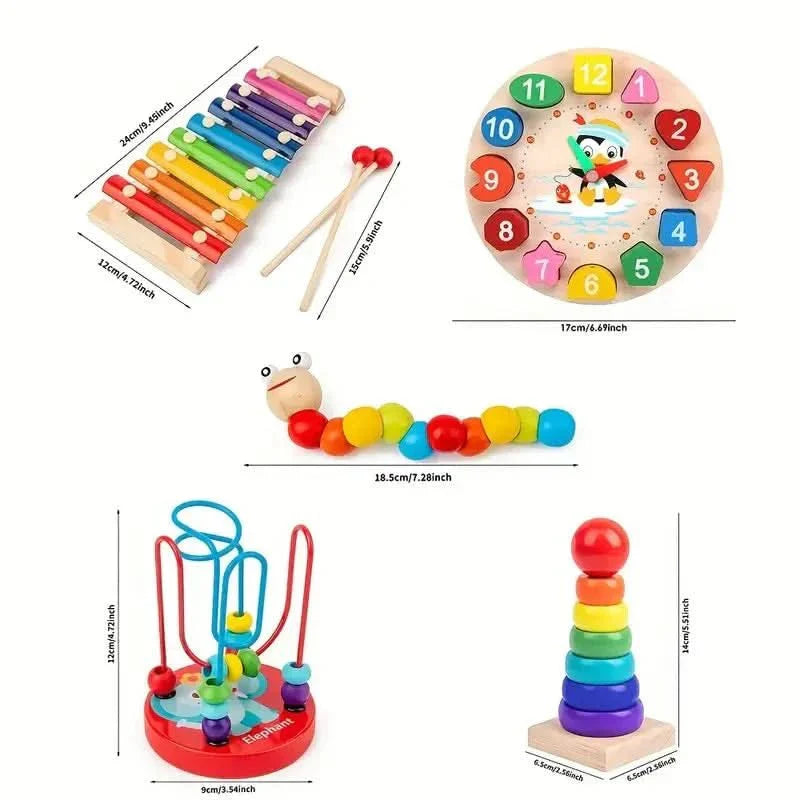 5-in-1 Montessori Learning Set – Creative Development for Babies from 6 Months