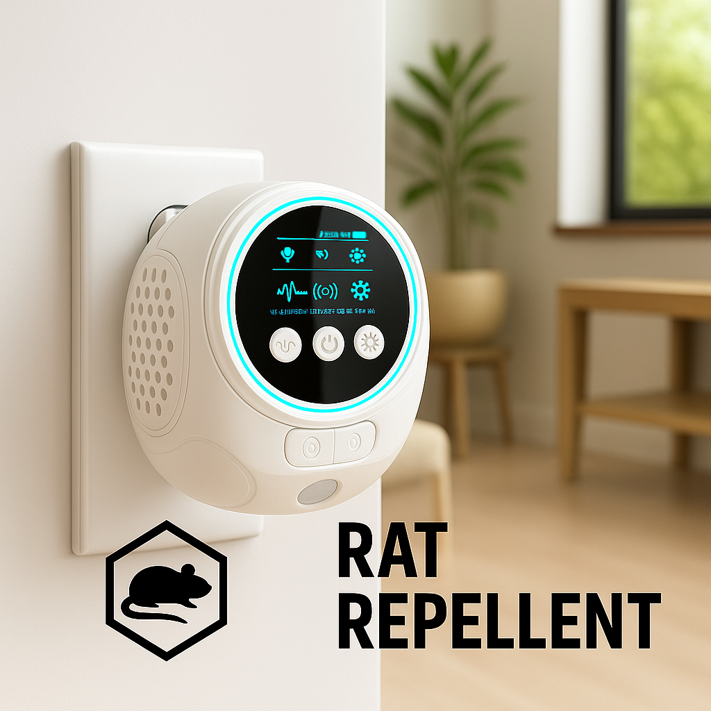 Silent Ultrasonic Rat Repeller for Indoor and Outdoor Use - Covers 3200 Sq Ft