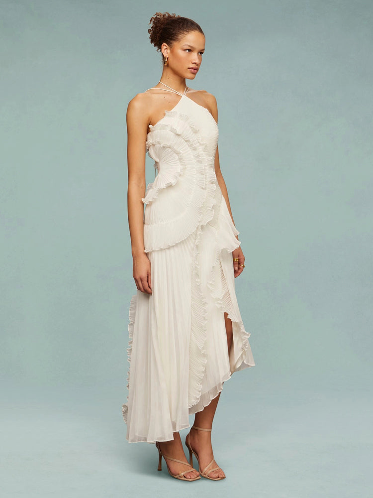 Party Asymmetric Dress | Pleated