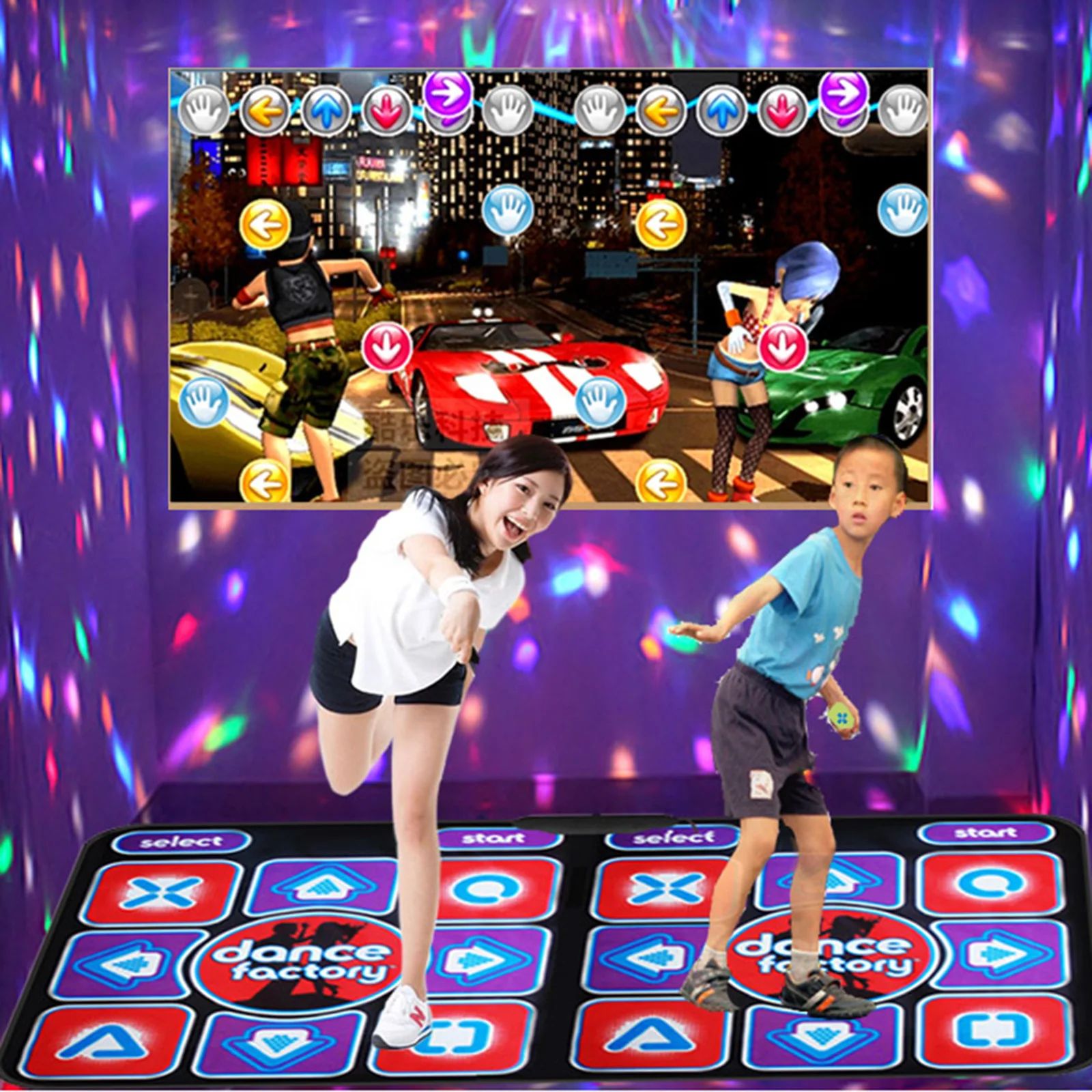 Dual Dance Mat with Remote Control - Non-Slip Music Game Mat for Family Use, Compatible with PC and TV