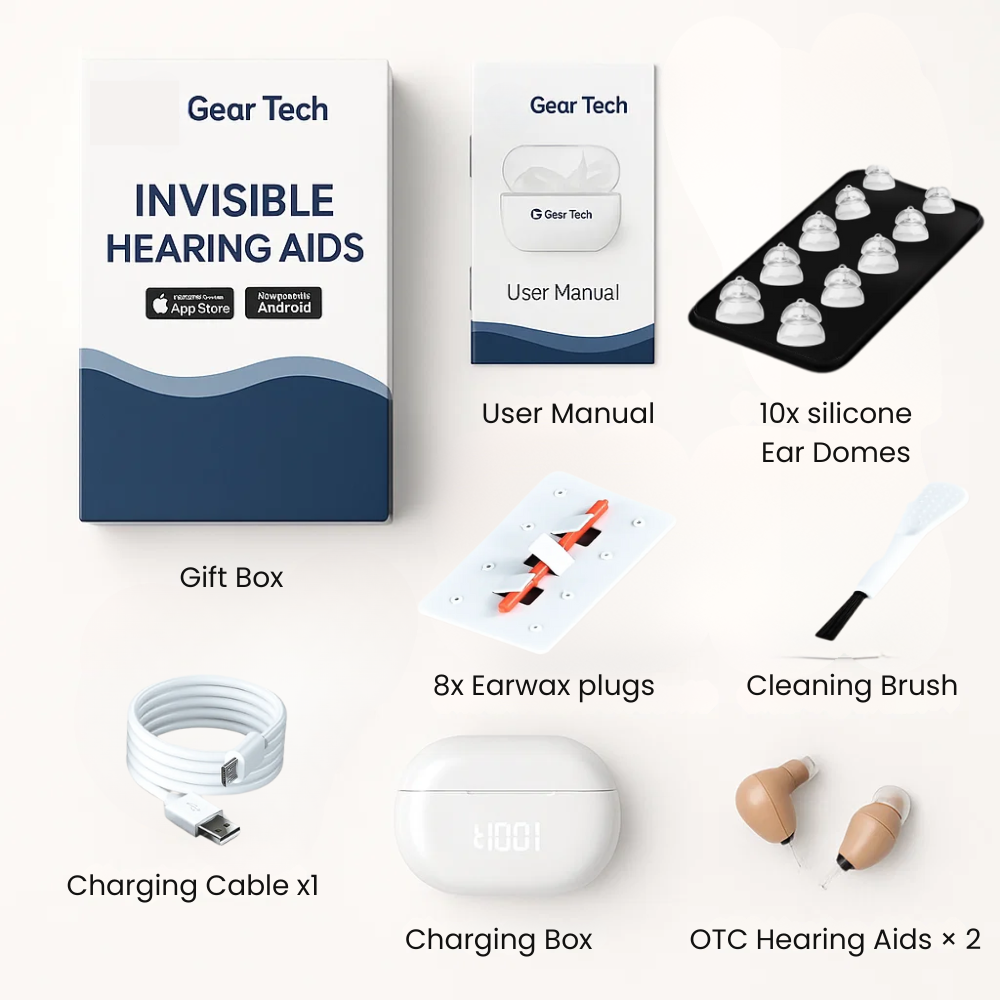 Bluetooth App-Controlled Hearing Aids - No Prescription Required - UK