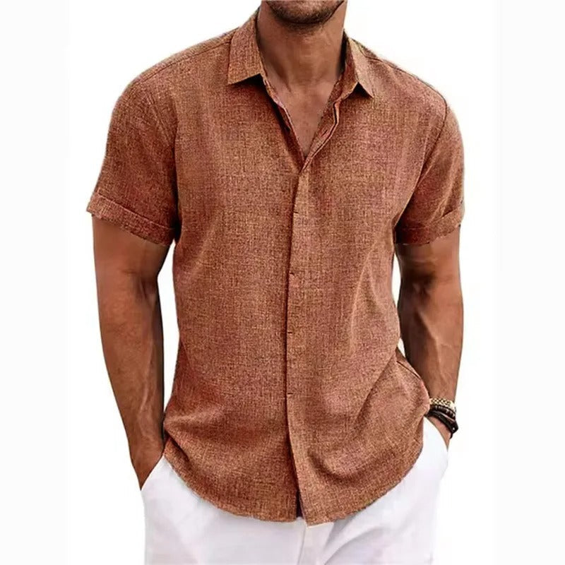 Men's Short Sleeve Beach Polo Shirt | Button