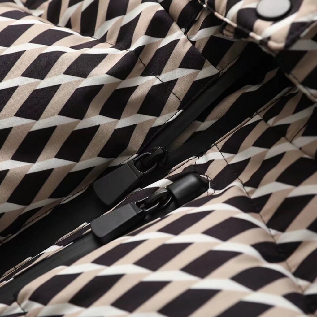 Women's Plaid Puffer Jacket | Waist