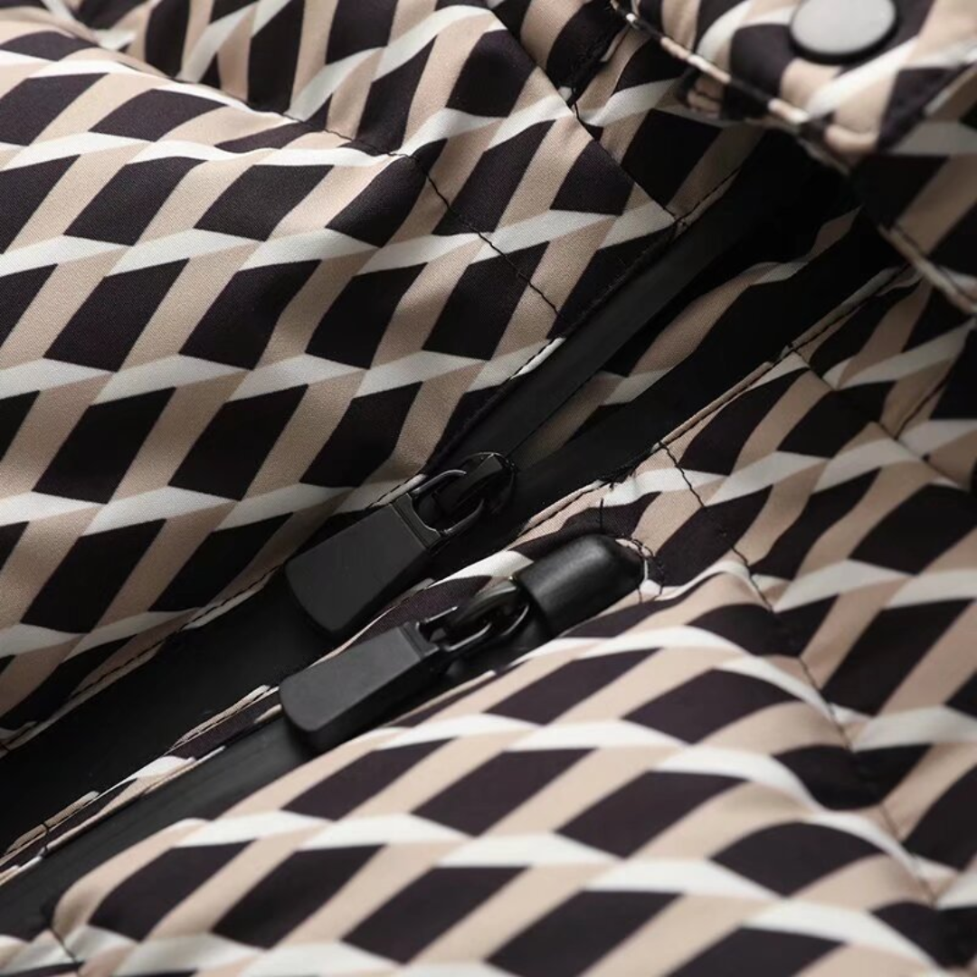 Women's Plaid Puffer Jacket | Waist