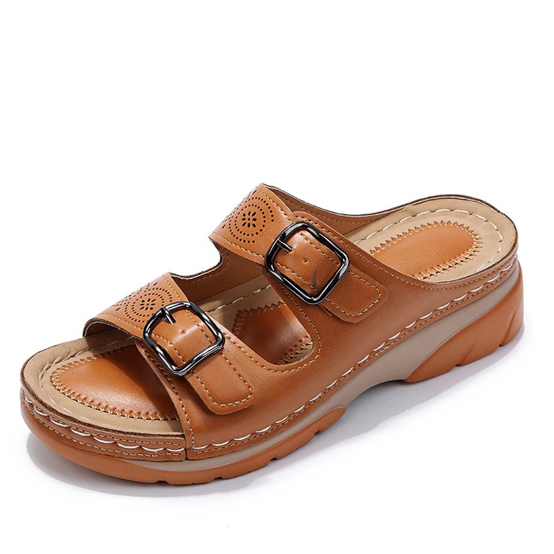 Women's Casual Wedge Sandals | With Adjustable Buckles