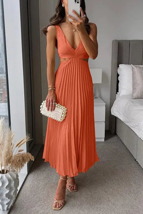 Women's Pleated Wedding Guest Dress | Midi