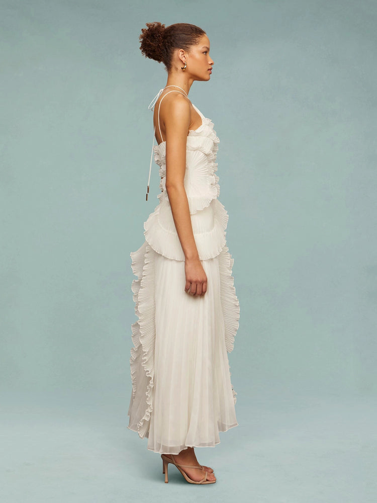 Party Asymmetric Dress | Pleated