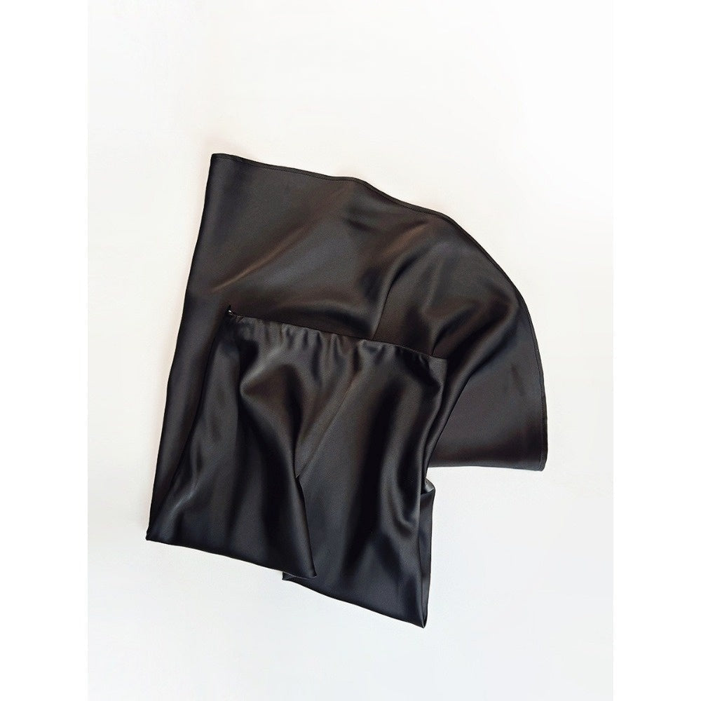 Satin Maxi Skirt with Elastic Waist for Women - Alda