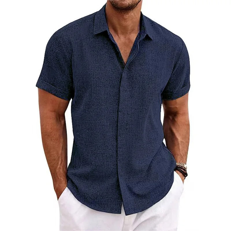 Men's Short Sleeve Beach Polo Shirt | Button