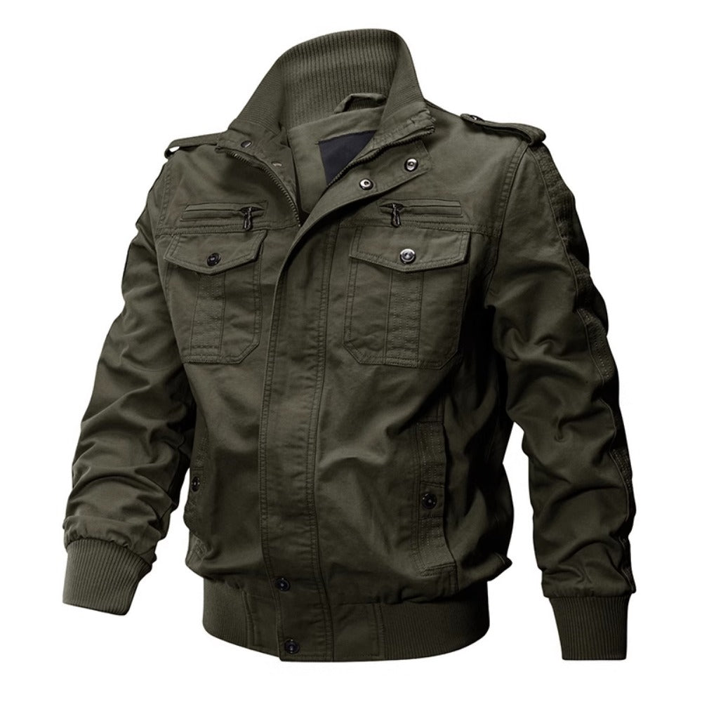 Zip Up Cotton Bomber Jacket for Men - Ambra