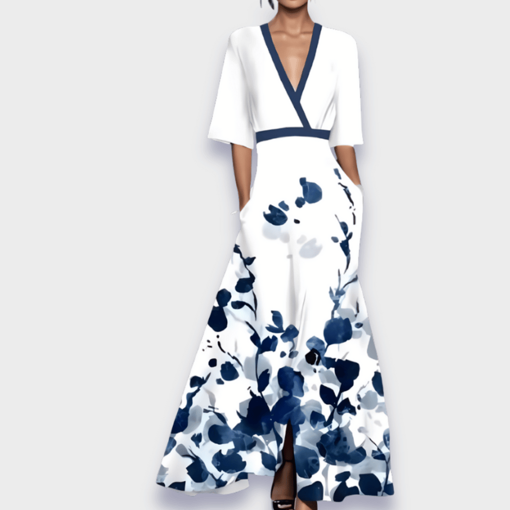 Women's Floral Print Wrap Maxi Dress | V-Neck