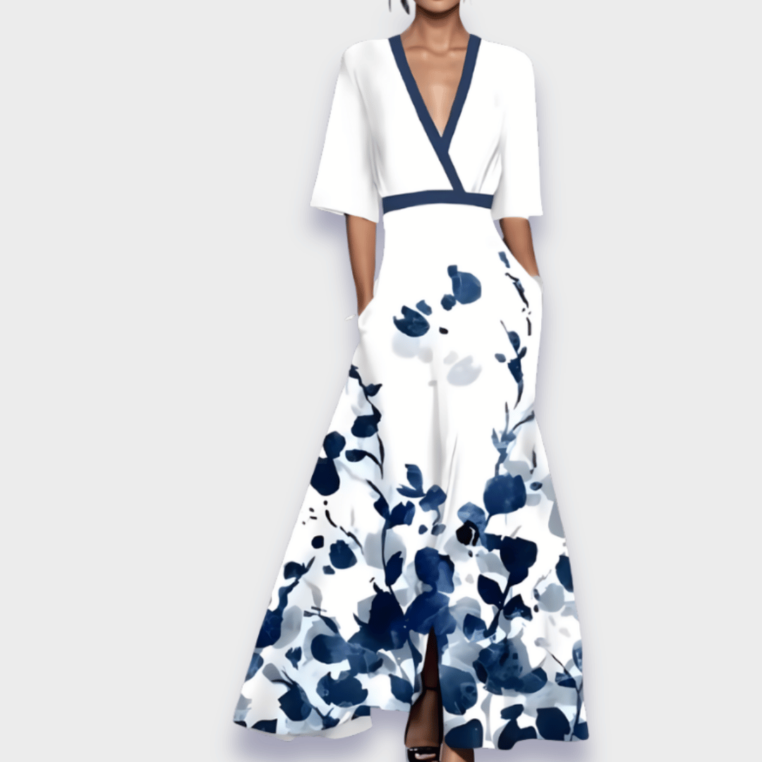 Women's Floral Print Wrap Maxi Dress | V-Neck