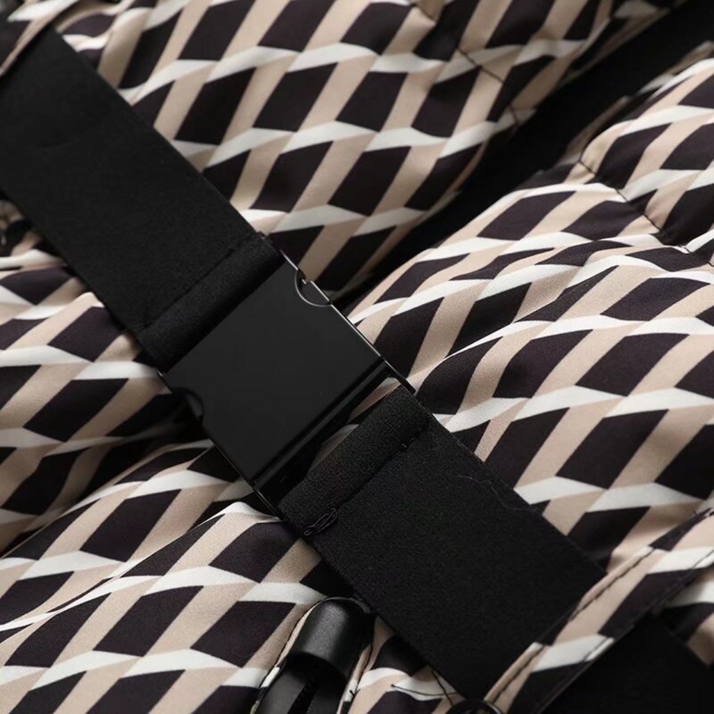 Women's Plaid Puffer Jacket | Waist