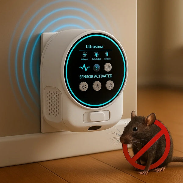 Silent Ultrasonic Rat Repeller for Indoor and Outdoor Use - Covers 3200 Sq Ft