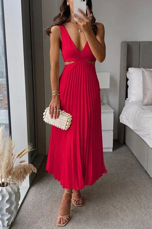 Women's Pleated Wedding Guest Dress | Midi