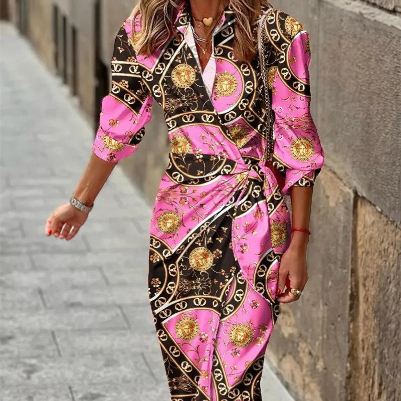 Women's Printed Wrap Dress | Long
