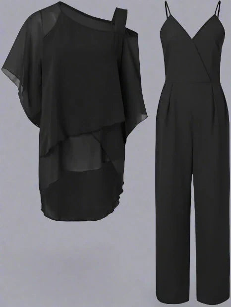 Stylish Women's Jumpsuit with Asymmetrical Top | Set