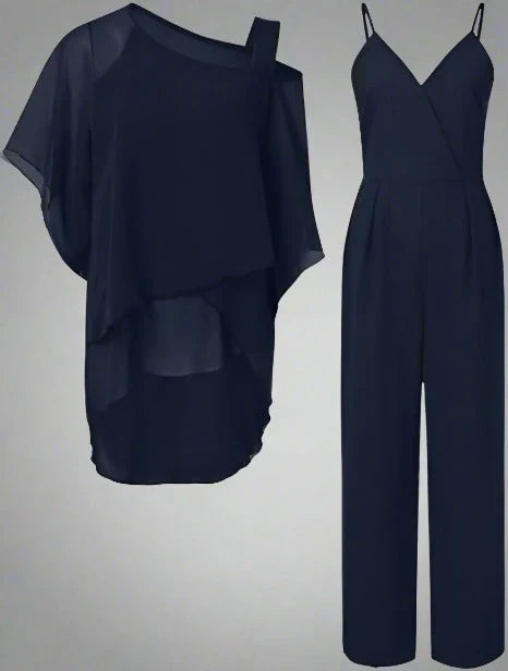 Stylish Women's Jumpsuit with Asymmetrical Top | Set