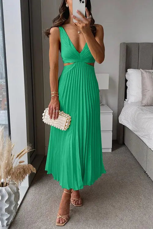 Women's Pleated Wedding Guest Dress | Midi