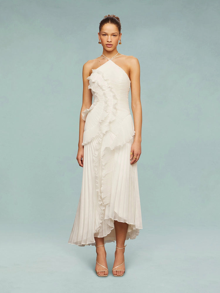Party Asymmetric Dress | Pleated