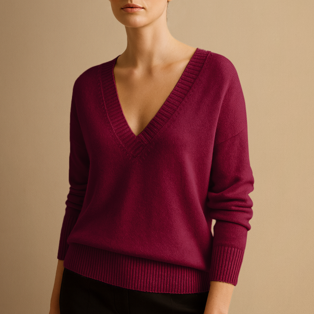 Women's V-Neck Jumper | Loose