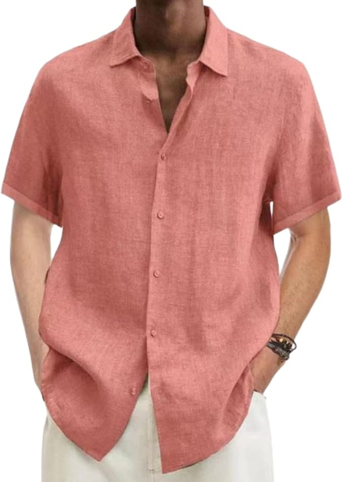 Men's Casual Linen Shirt | Short Sleeves