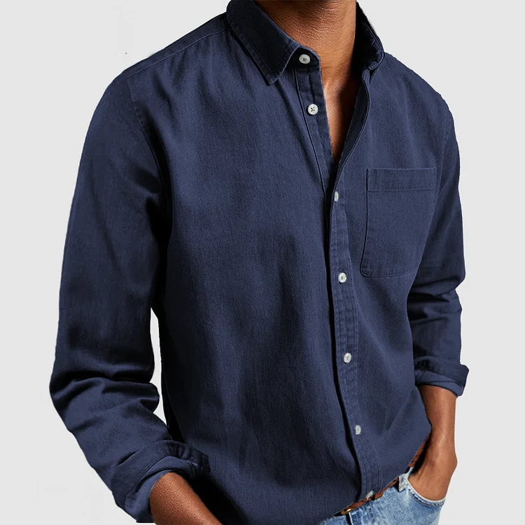 Men's Casual Button-Down Shirt | with Chest Pocket