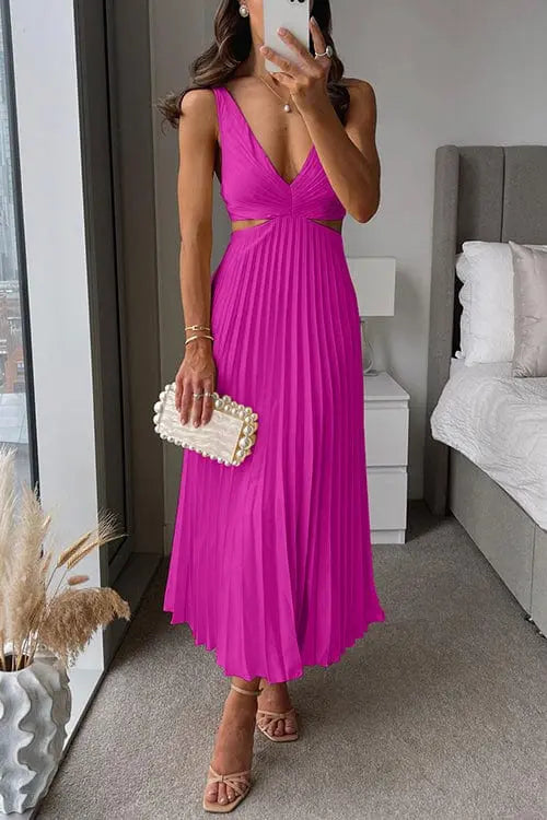 Women's Pleated Wedding Guest Dress | Midi