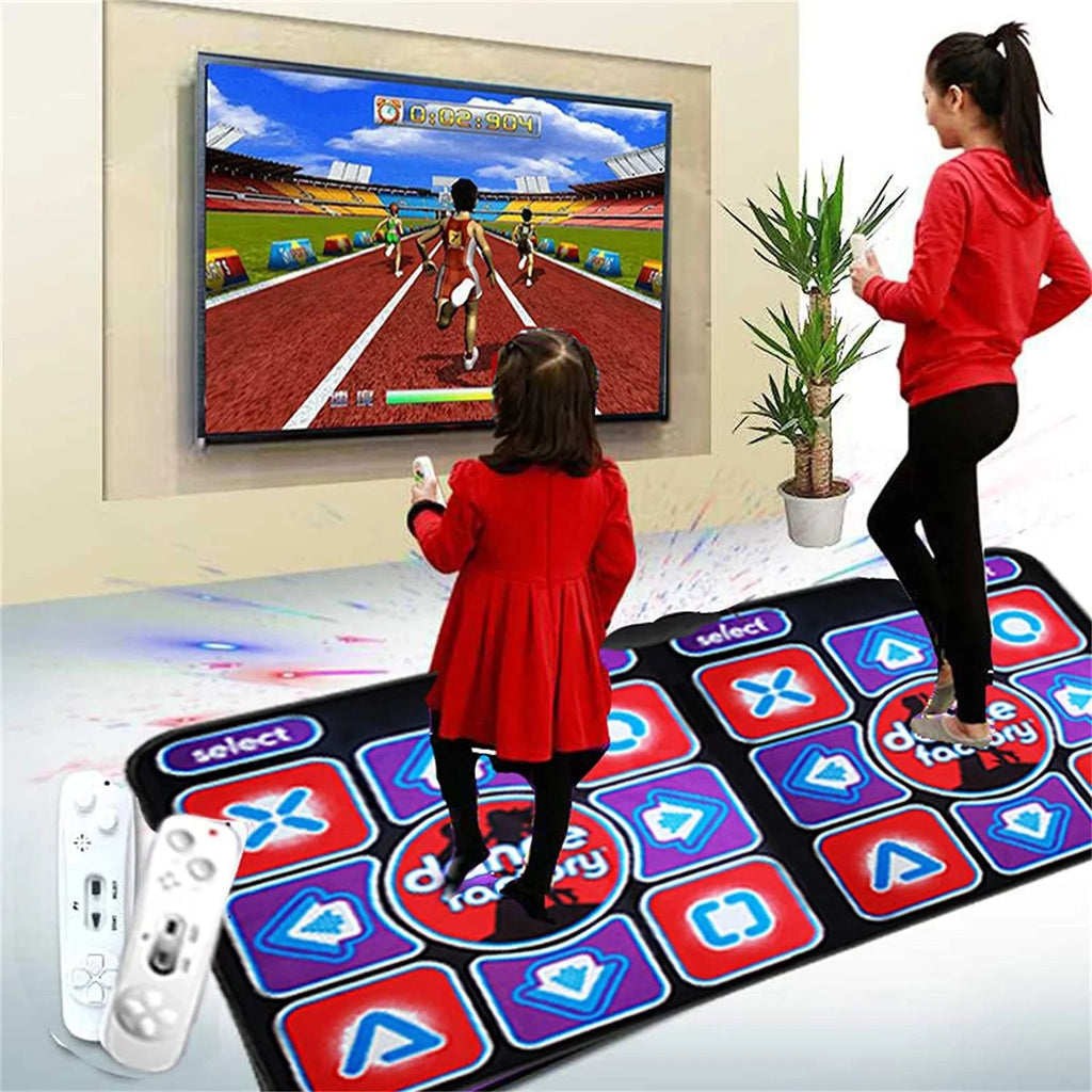Dual Dance Mat with Remote Control - Non-Slip Music Game Mat for Family Use, Compatible with PC and TV