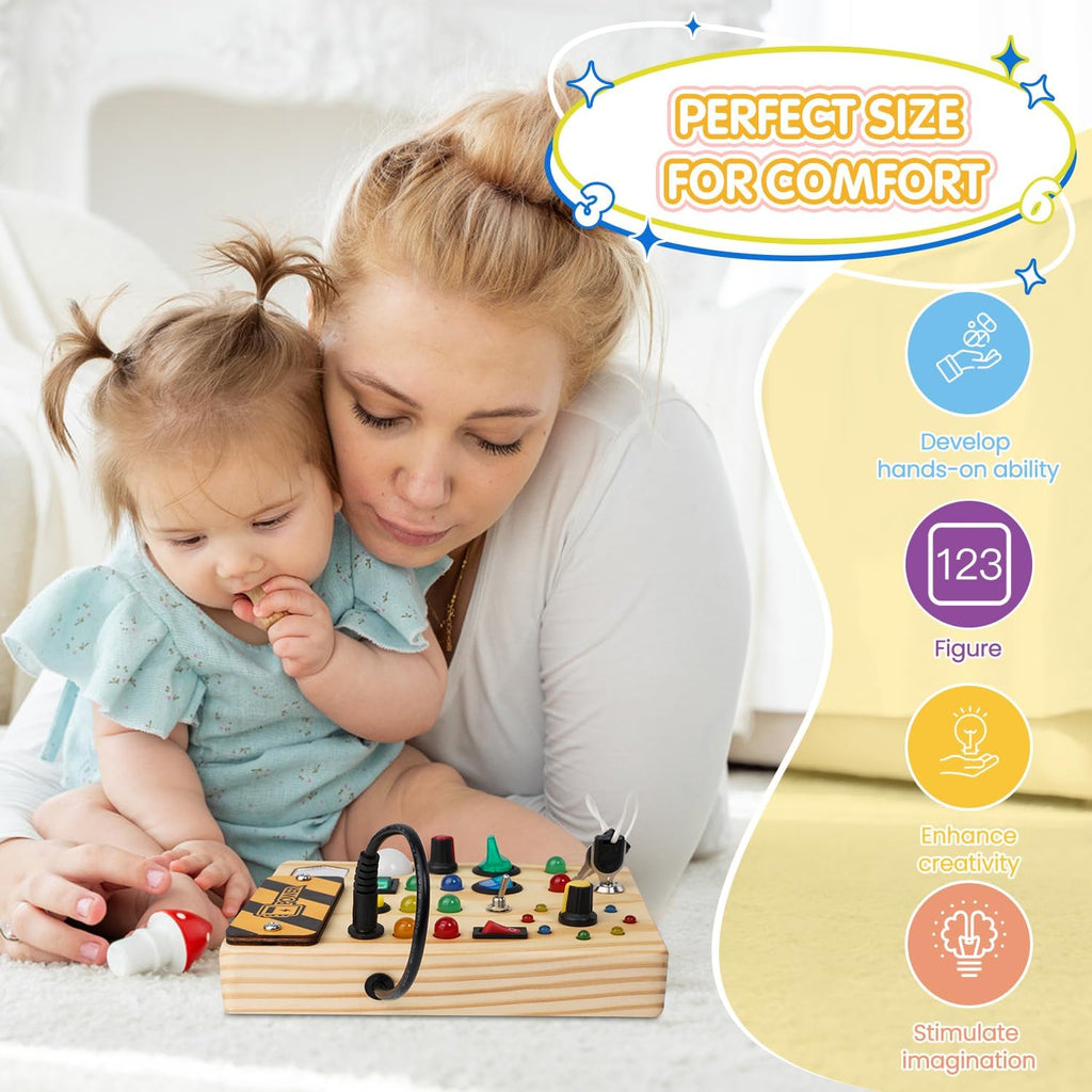 Montessori Toddler Pinboard with 27 LED Lights - Educational Toy for Ages 1-6