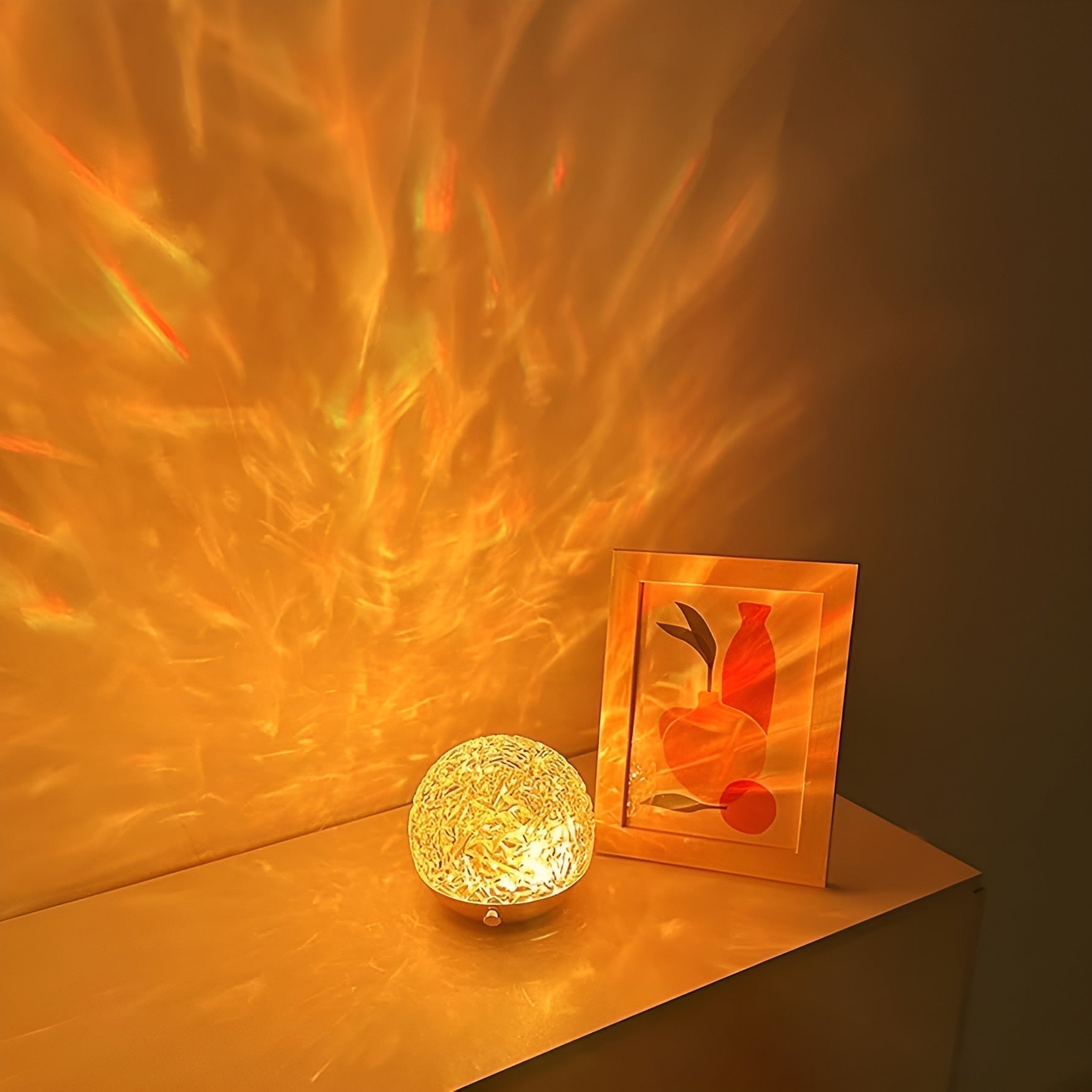 Wave Light Projection Lamp – Soothing Mood Lighting for Table or Bedroom