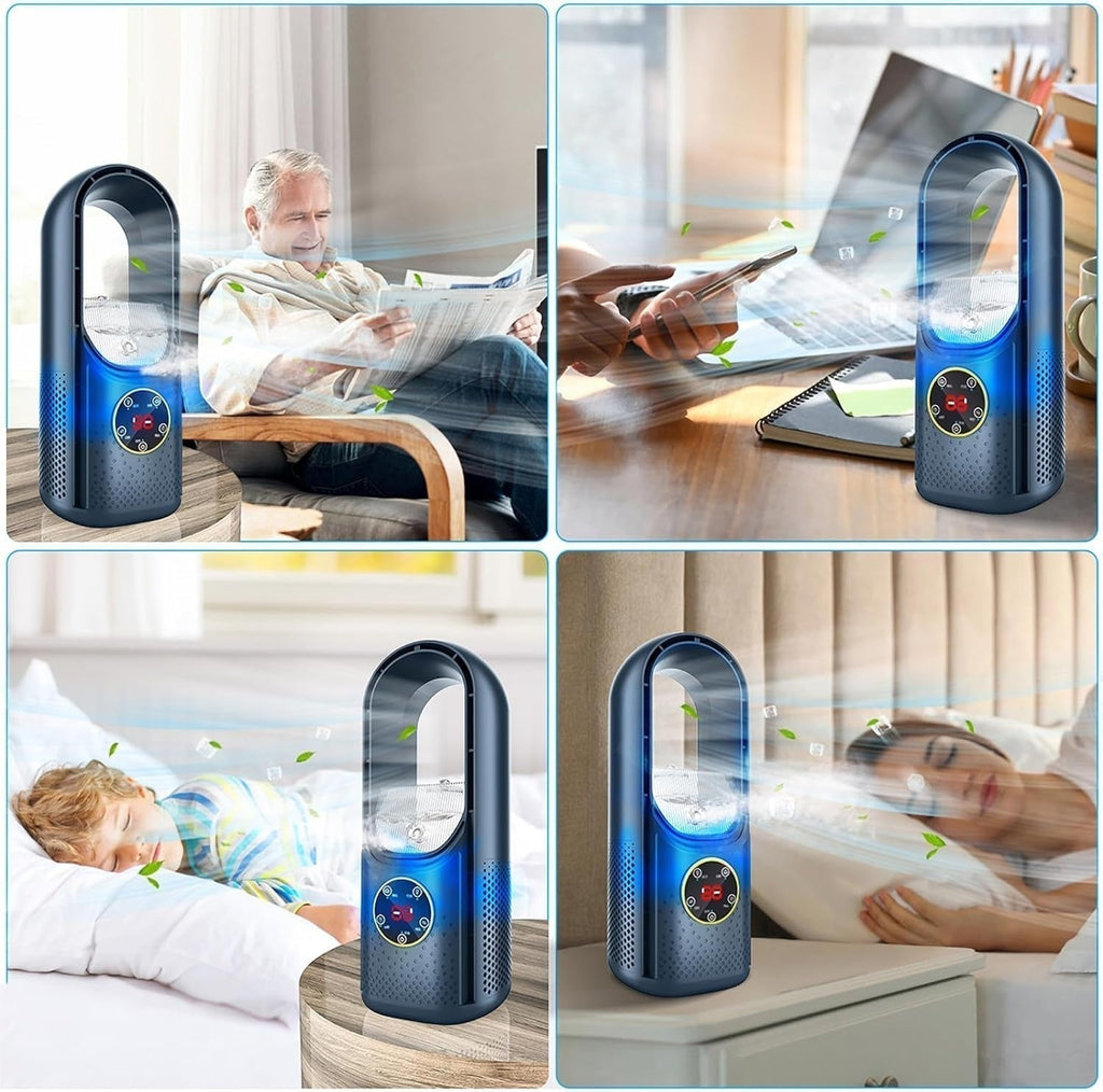 Silent Bladeless Portable Air Conditioner: Ergonomic Design for Home and Office Use