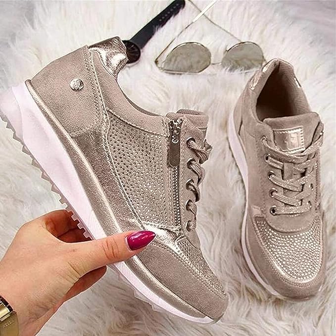 Women's Fashion Platform Sneakers | Lace-up and Zipper